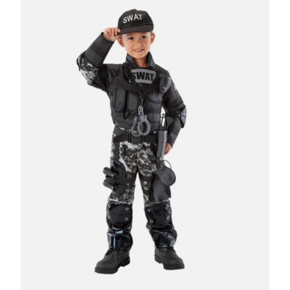 SWAT Team Costume With Accessories Child Size 3-4 by Teetot & Co MISSING THE HAT